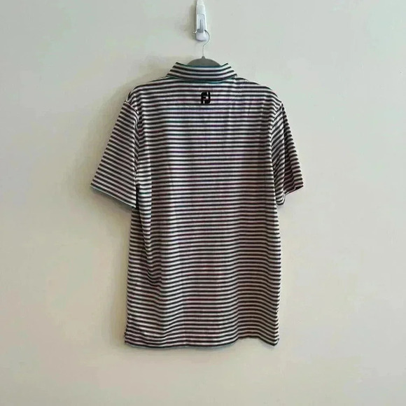FootJoy 3D Blur Stripe Print Golf Polo Short Sleeve Medium - Picture 4 of 7